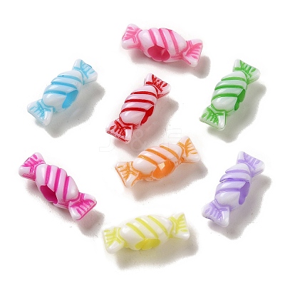 Opaque Acrylic European Large Hole Beads OACR-E039-31-1