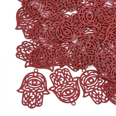 430 Stainless Steel Filigree Pendants X-STAS-T042-15C-1