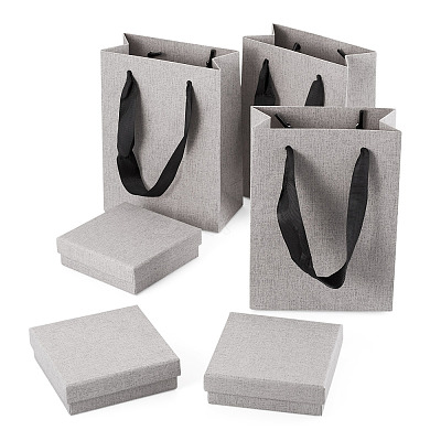 3Pcs Square Paper Jewelry Display Cases CON-TA0001-39D-02-1
