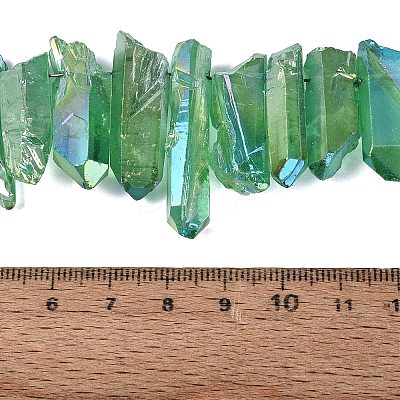 Spray Painted Electroplate Natural Quartz Crystal Points Beads Strands G-Q610-02F-1