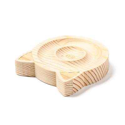 Pine Wooden Bangle Bracelet Finger Ring Diplay Holder Tray BDIS-D002-03B-02-1