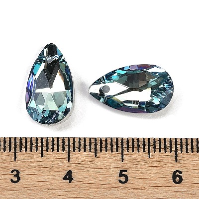 Faceted Teardrop Glass Pendants GLAA-O008-A26-1