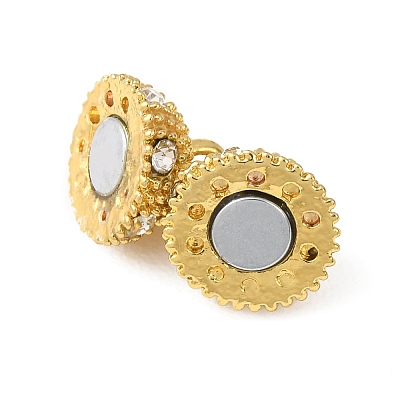 Alloy Rhinestone Magnetic Clasps with Loops RB-H116-2-G-1