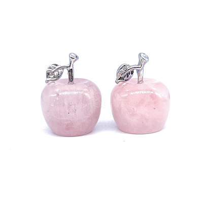 Apple Natural Rose Quartz Display Decorations XMAS-PW0001-079C-1