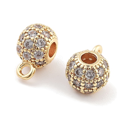 Brass with Cubic Zirconia Pendants KK-P271-09G-1