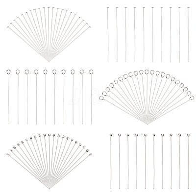900Pcs 3 Styles 304 Stainless Steel Eye Pins STAS-PH0004-90-1