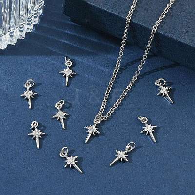 SHEGRACE Brass Micro Pave Cubic Zirconia Pendants XGRQ3D285-480P-1
