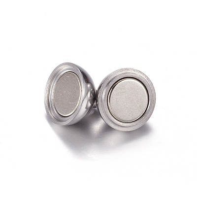 Tarnish Resistant 304 Stainless Steel Magnetic Clasps with Loops X-STAS-E006-52-1