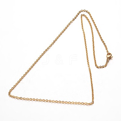 Ion Plating(IP) 304 Stainless Steel Cable Chain Necklaces NJEW-M124-02G-1