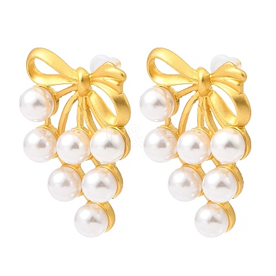 Alloy Resin Pearl Stud Earrings LS-EJEW-G466-12G-1