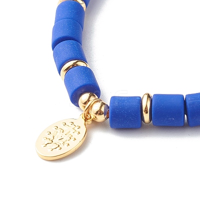 Handmade Polymer Clay Beads Stretch Bracelets BJEW-JB06551-1