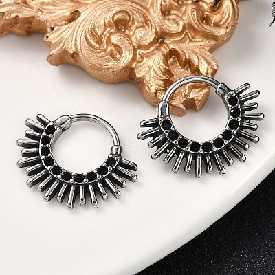 Sun 316 Surgical Stainless Steel Hoop Earrings EJEW-G416-37AS-1