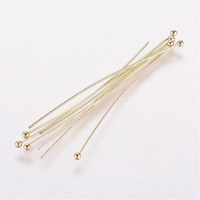 Rack Plating Brass Ball Head Pins KK-E680-03-0.6x61mm-G-1