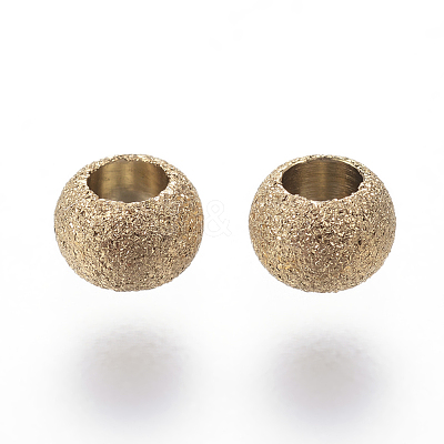 Ion Plating(IP) 304 Stainless Steel Textured Spacer Beads X-STAS-P108-04G-1
