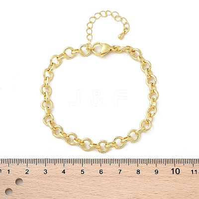 Brass Ring Link Chain Bracelets for Women Men BJEW-K273-09G-1