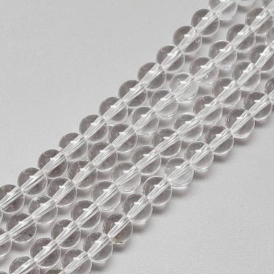 Grade A Natural Quartz Crystal Beads Strands G-R439-02-6mm-1