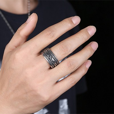 Men's Stainless Steel Finger Rings RJEW-BB29955-9-1