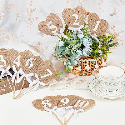 Natural Jute with Polyester Floral Picks AJEW-GA0003-29-1