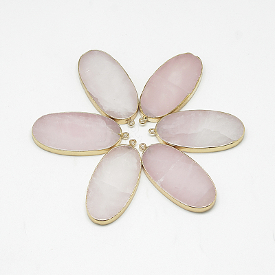 Natural Rose Quartz Big Pendants G-Q983-A06-1