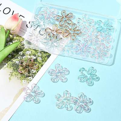 20Pcs 5 Colors Plated UV Acrylic Beads TACR-FS0001-66-1