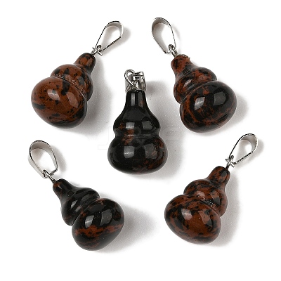 Natural Mahogany Obsidian Pendants G-B127-03P-08-1