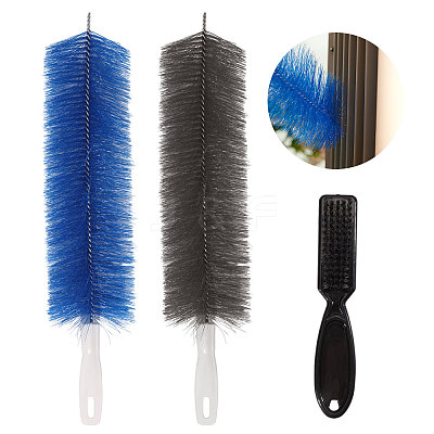2Pcs 2 Colors Plastic & Nylon Brushes TOOL-CA0001-35-1