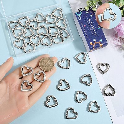 32Pcs Zinc Alloy Spring Gate Rings FIND-SC0012-71-1