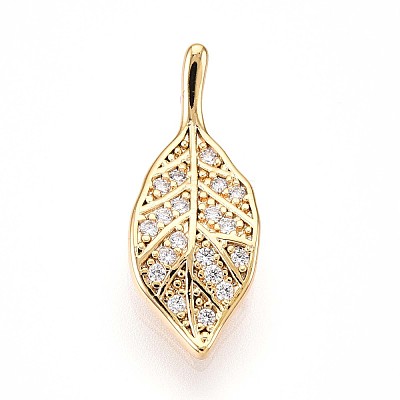 Brass Micro Pave Cubic Zirconia Pendants KK-N261-07G-1