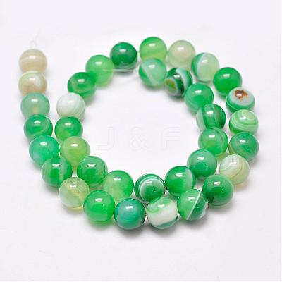 Natural Striped Agate/Banded Agate Bead Strands G-G962-8mm-M-1