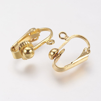 Brass Clip-on Earring Findings KK-E491-G-1