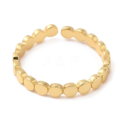 Rack Plating Brass Flat Round Open Cuff Ring RJEW-Z014-04G-1