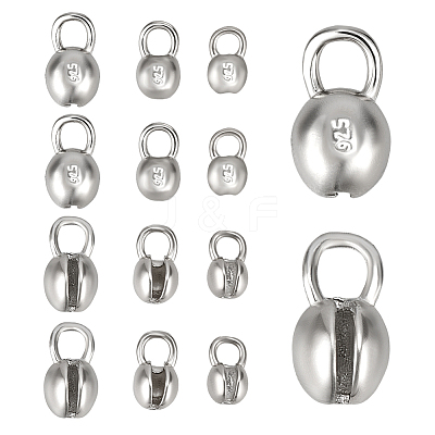 12Pcs 3 Styles 925 Sterling Silver Bead Tips FIND-BC0041-64-1