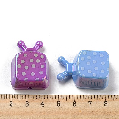 UV Plating Opaque Acrylic Beads OACR-E031-07-1