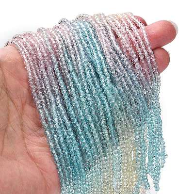 Transparent Painted Glass Beads Strands LS-DGLA-A034-T2mm-A21-1