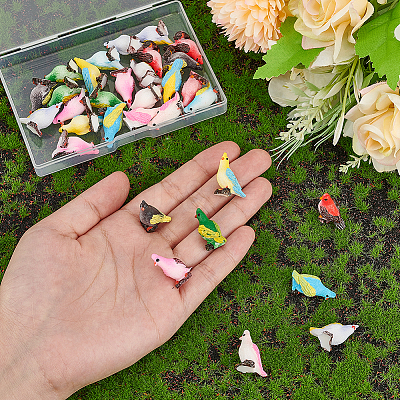 8pcs 8 Styles Synthetic Resin Parrot Display Decorations DJEW-WR0001-03-1
