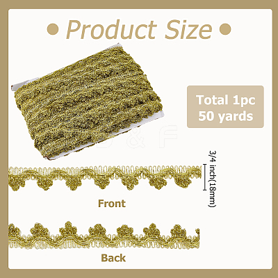 Nylon & Gold Metallic Lace Trim OCOR-WH0070-225A-1