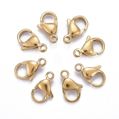 Ion Plating(IP) 304 Stainless Steel Lobster Claw Clasps STAS-H353-C-02G-1