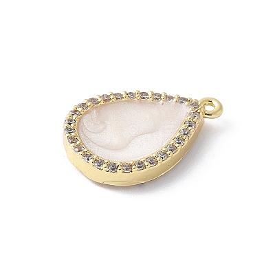 Brass Micro Pave Cubic Zirconia Pendants KK-K399-02G-1