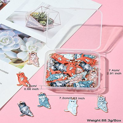 40Pcs 4 Colors Alloy Pendants FIND-CJ0002-01-1