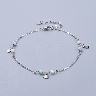 304 Stainless Steel Charm Anklets AJEW-AN00265-04-1