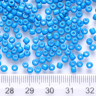 6/0 Baking Paint Glass Round Seed Beads SEED-S036-01C-11-1