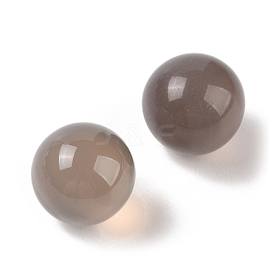 Natural Grey Agate No Hole Sphere Beads G-K353-04A-06-1