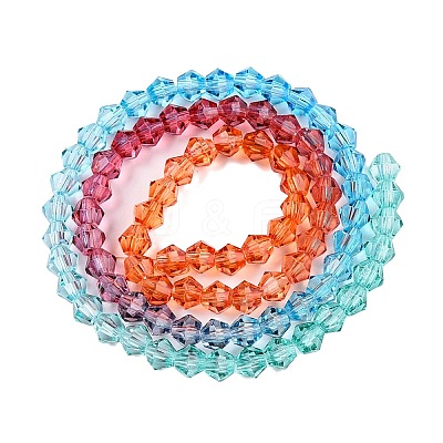 Gradient Color Baking Paint Glass Bead Strands DGLA-A039-T6mm-A017-1