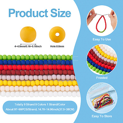 9 Strand 9 Colors Opaque Glass Beads Strands GLAA-TA0002-08-1