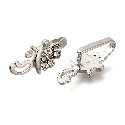 PVD Vacuum Plating & Long-Lasting Plated Brass with Rhinestone Pinch Bails KK-S402-06E-NR-1