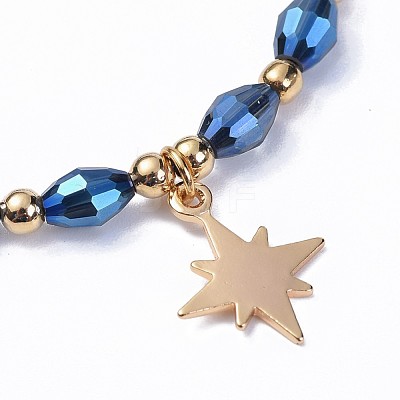 Electroplate Glass Braided Beads Bracelets BJEW-JB04307-06-1