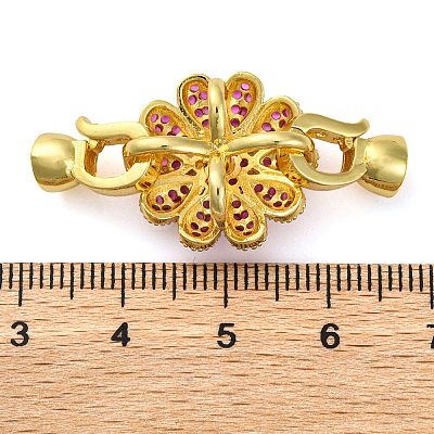 Brass Micro Pave Cubic Zirconia Fold Over Clasps KK-A230-07G-01-1