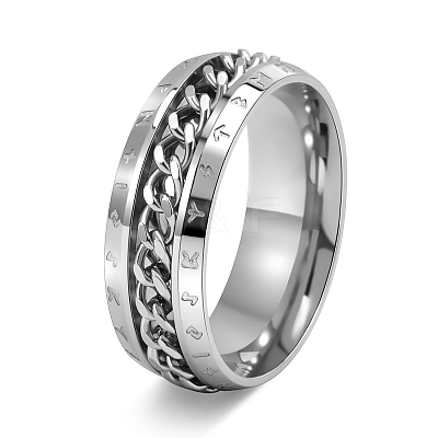Rotatable Stainless Steel Finger Ring PW-WG0C89D-03-1