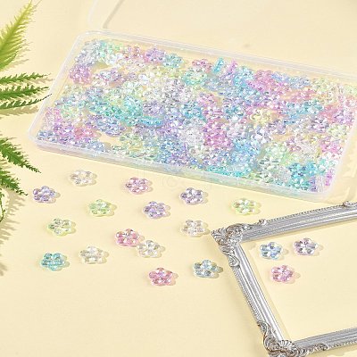 97.2G 6 Colors Transaparent Acrylic Beads PACR-FS0001-07-1