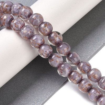 Handmade Gold Sand Lampwork Beads LAMP-Z009-01L-1